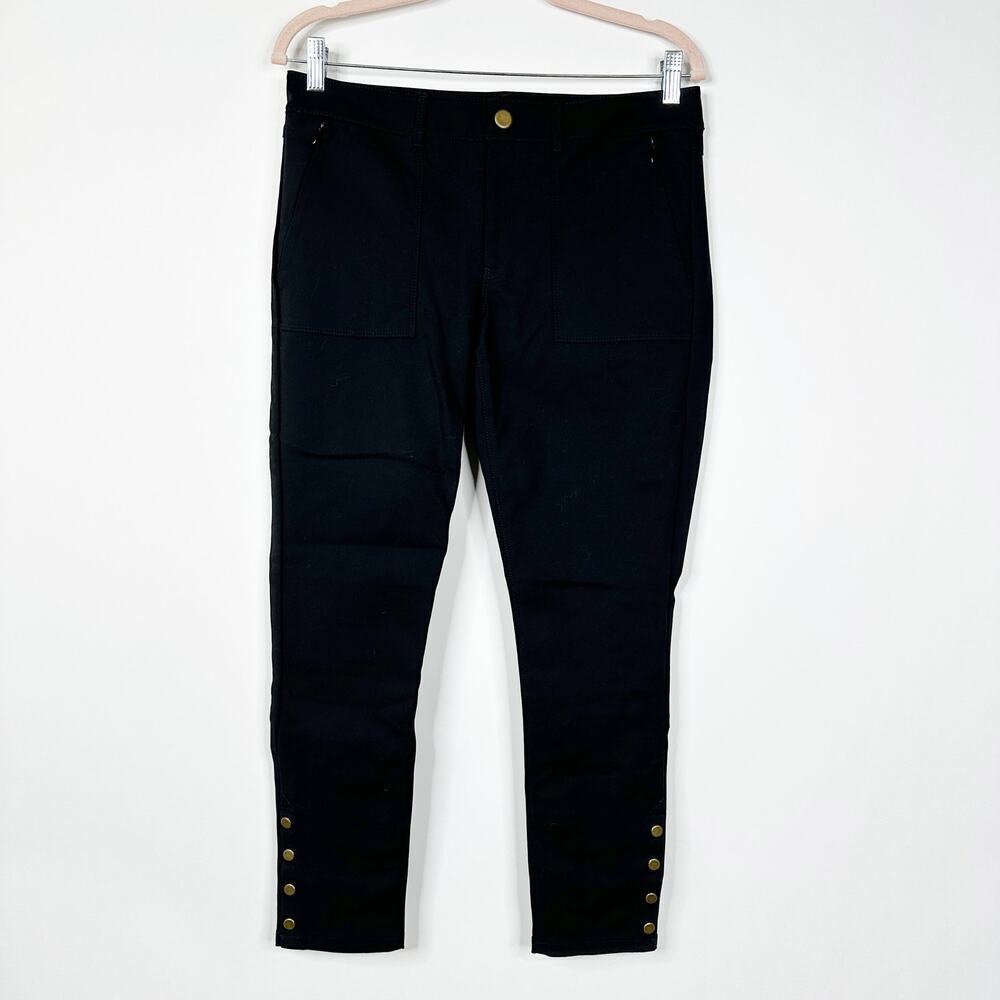 2/$30 WHBM The Skinny Ankle Pants Zip Pockets Button Ankle Mid Rise Black #8155 - Picture 3 of 13